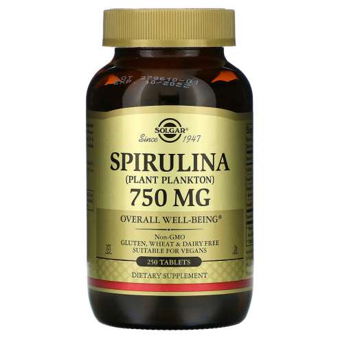 SOLGAR Spirulina 750 mg, 250 tablet